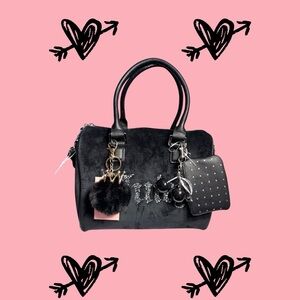 Juicy Couture All That Glitters Black Tote + Coin Purse Crossbody + Charms – NWT